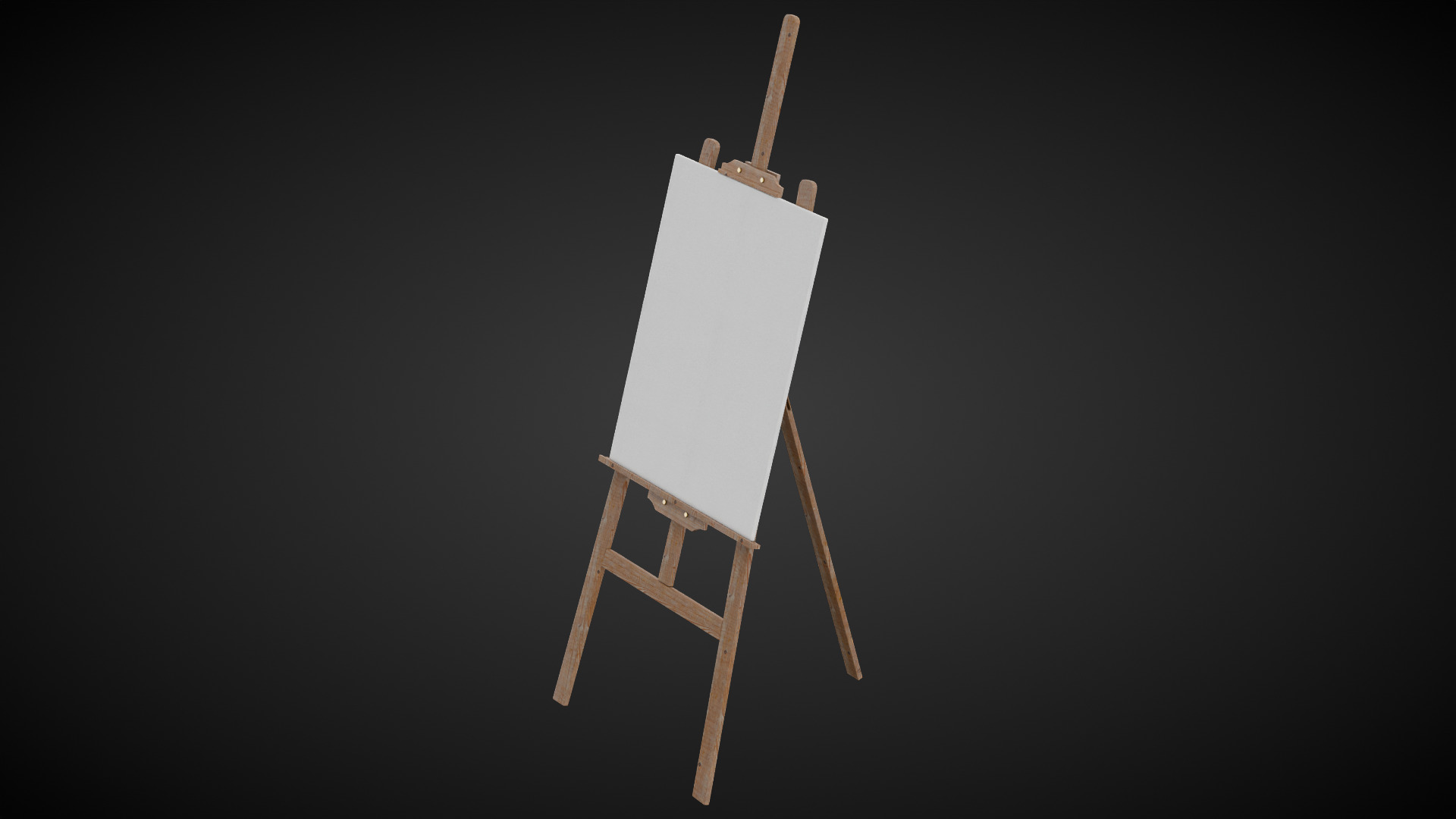 Wooden Easel Low-poly 3D model_8