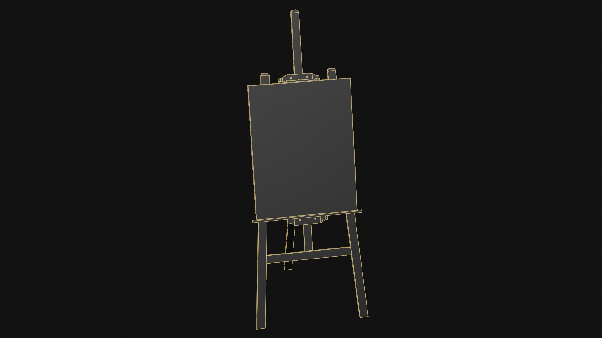 Wooden Easel Low-poly 3D model_11