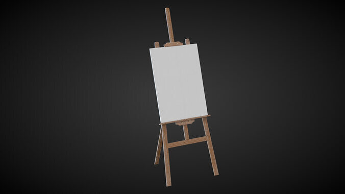 Wooden Easel Low-poly 3D model