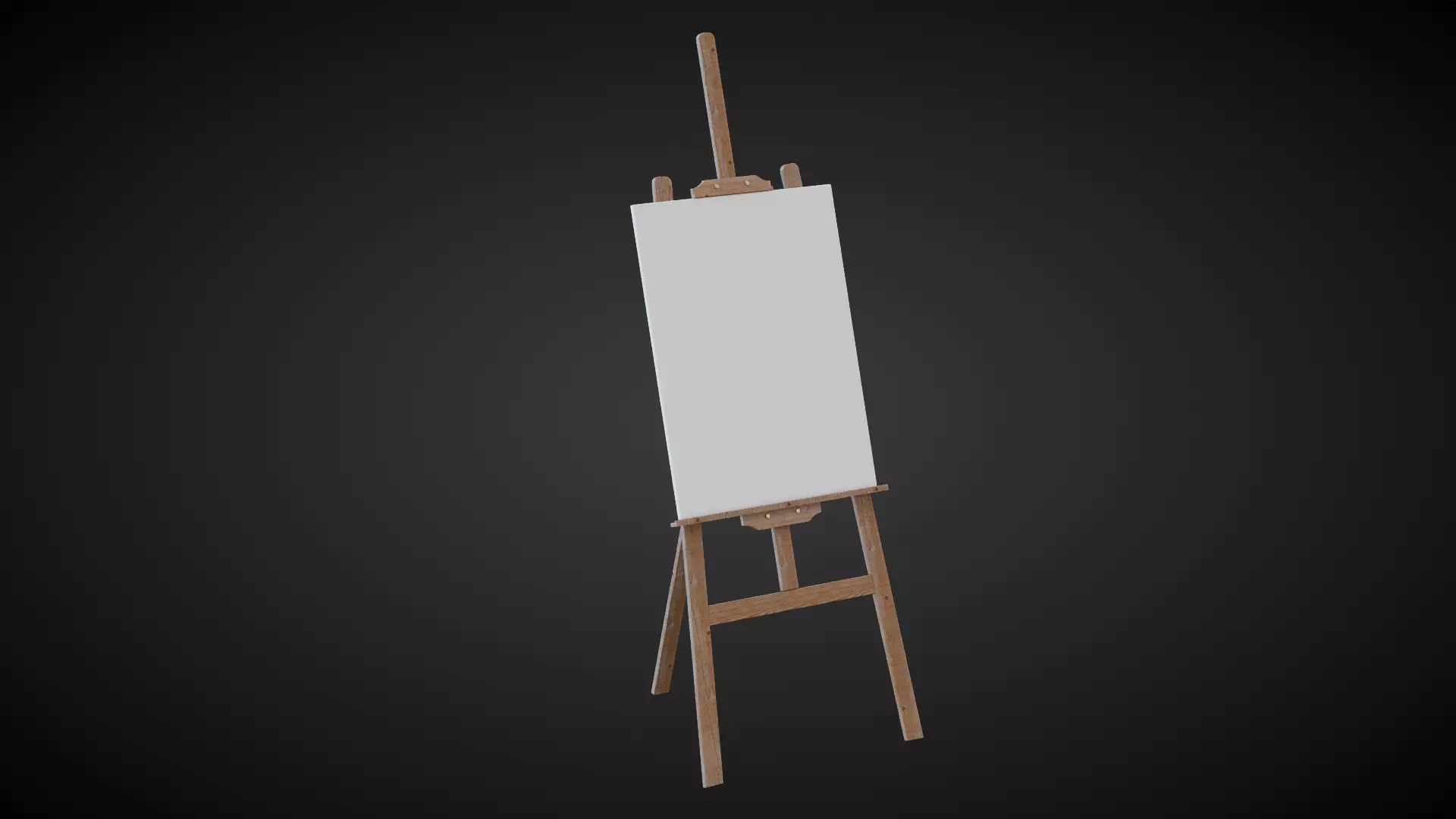 Wooden Easel Low-poly 3D model_0