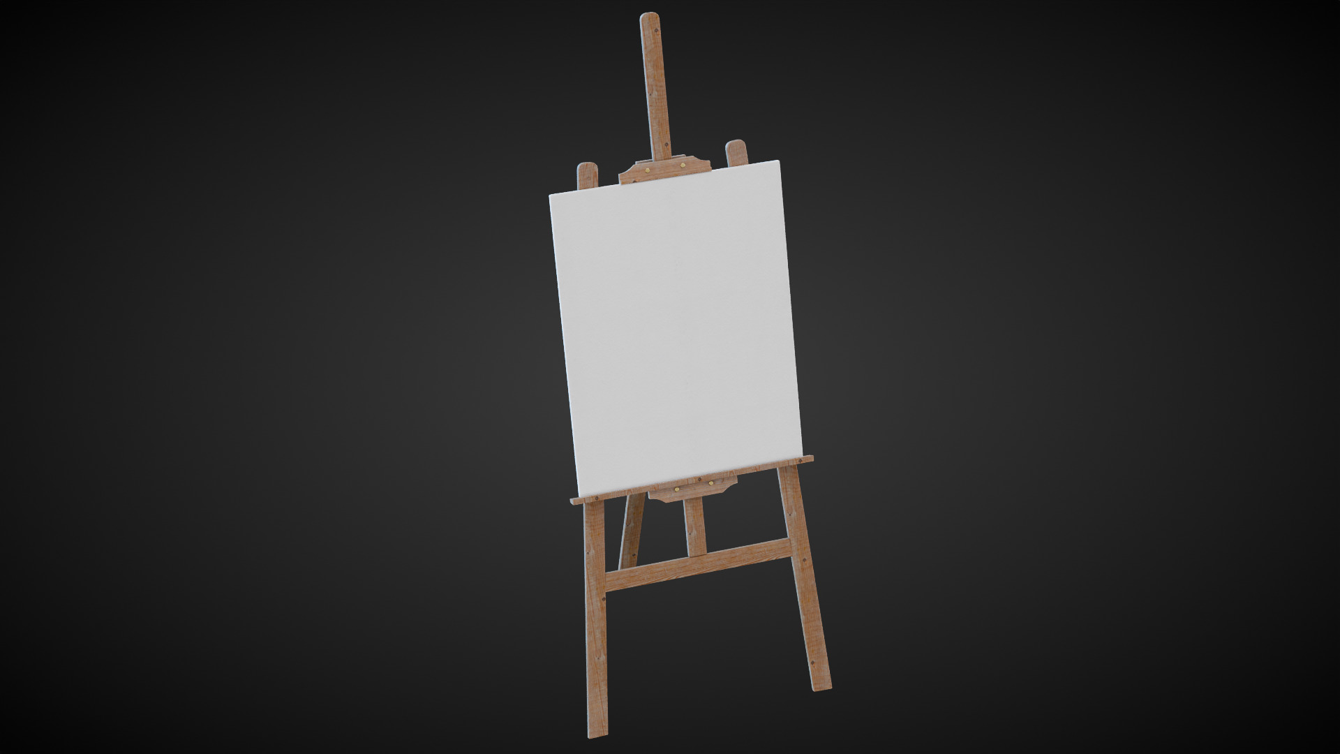 Wooden Easel Low-poly 3D model_5