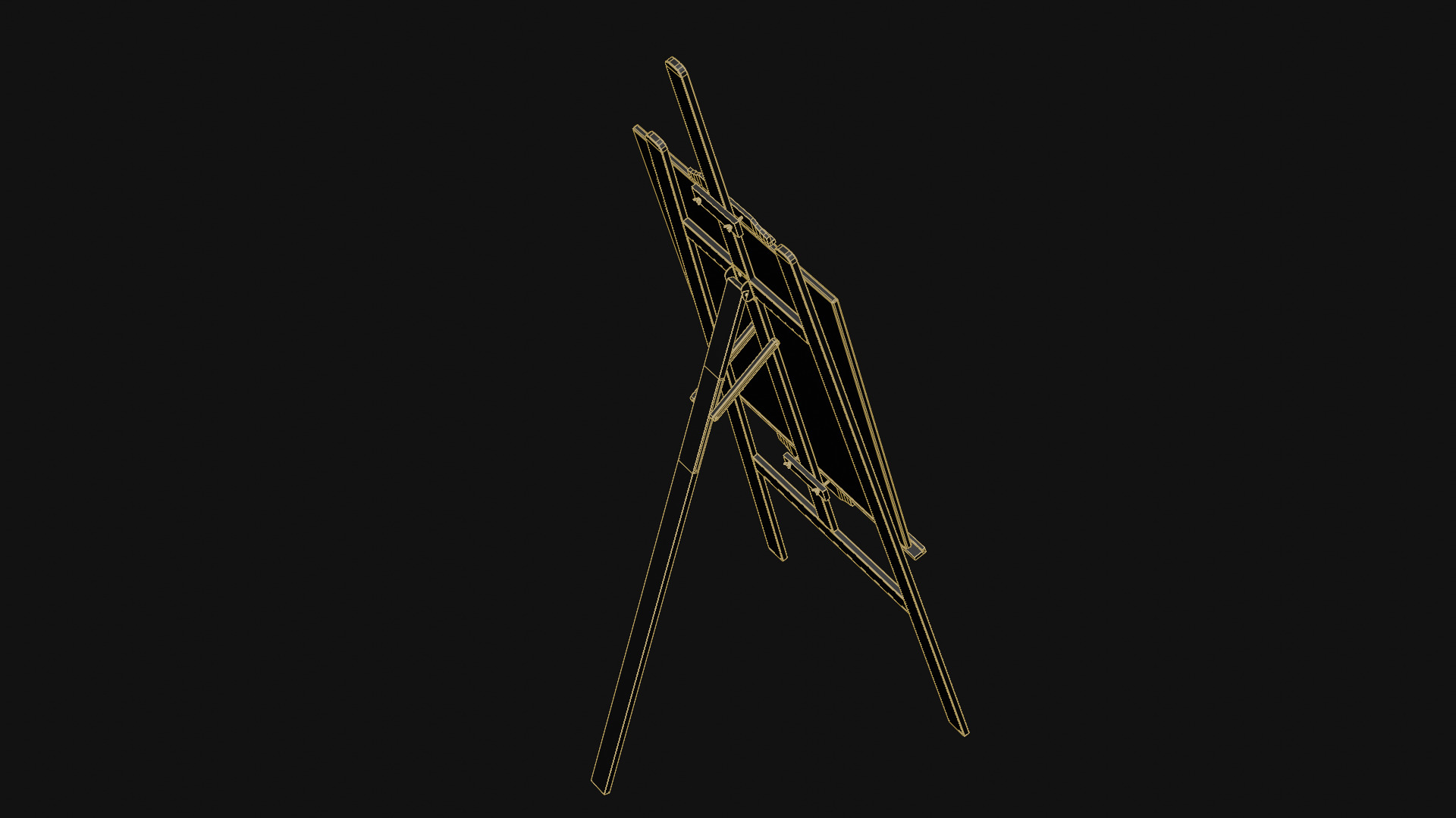 Wooden Easel Low-poly 3D model_13