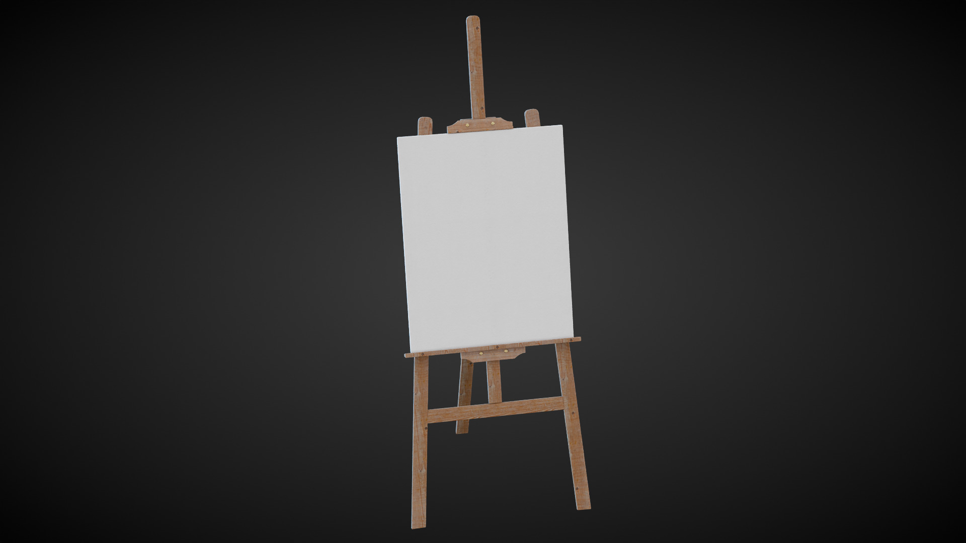 Wooden Easel Low-poly 3D model_2