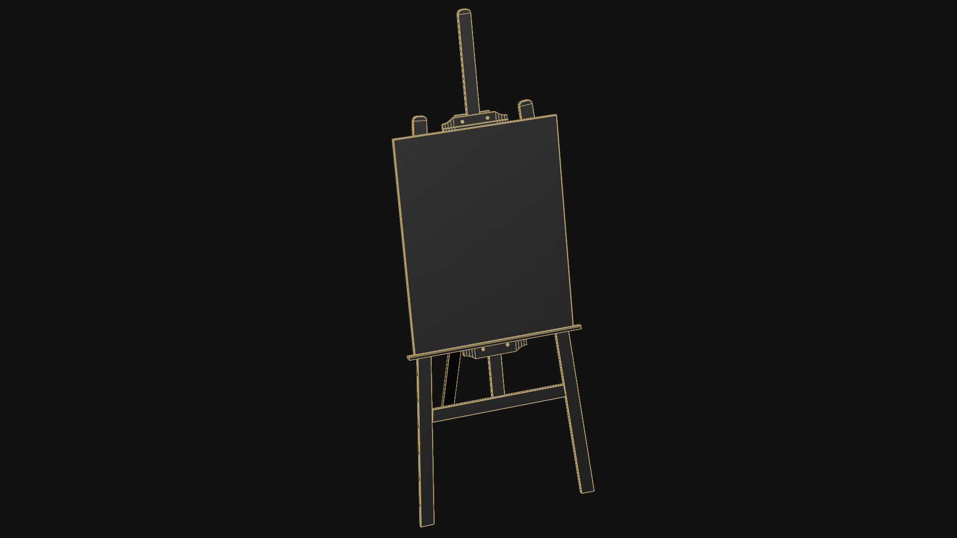 Wooden Easel Low-poly 3D model_15