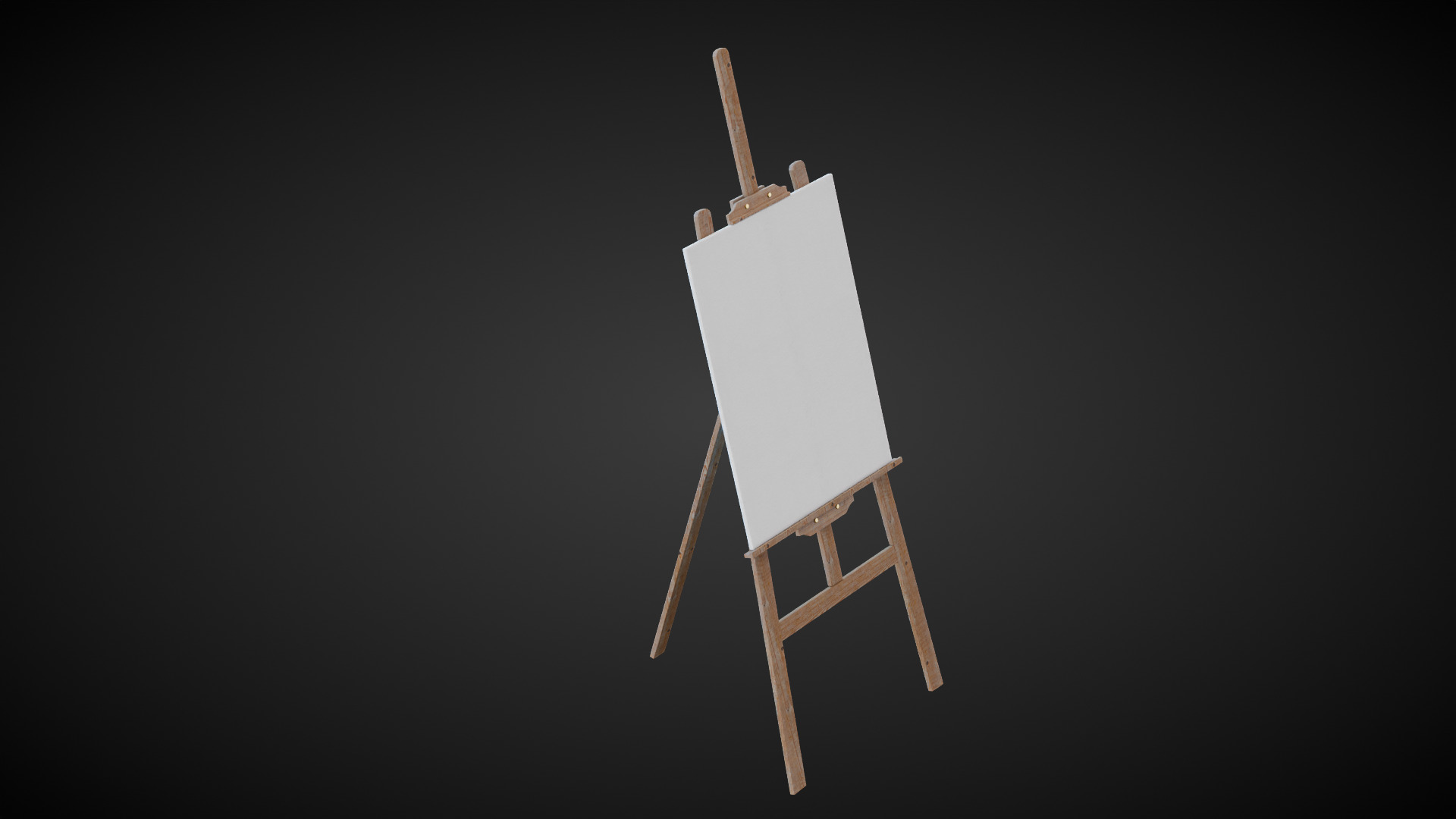 Wooden Easel Low-poly 3D model_4