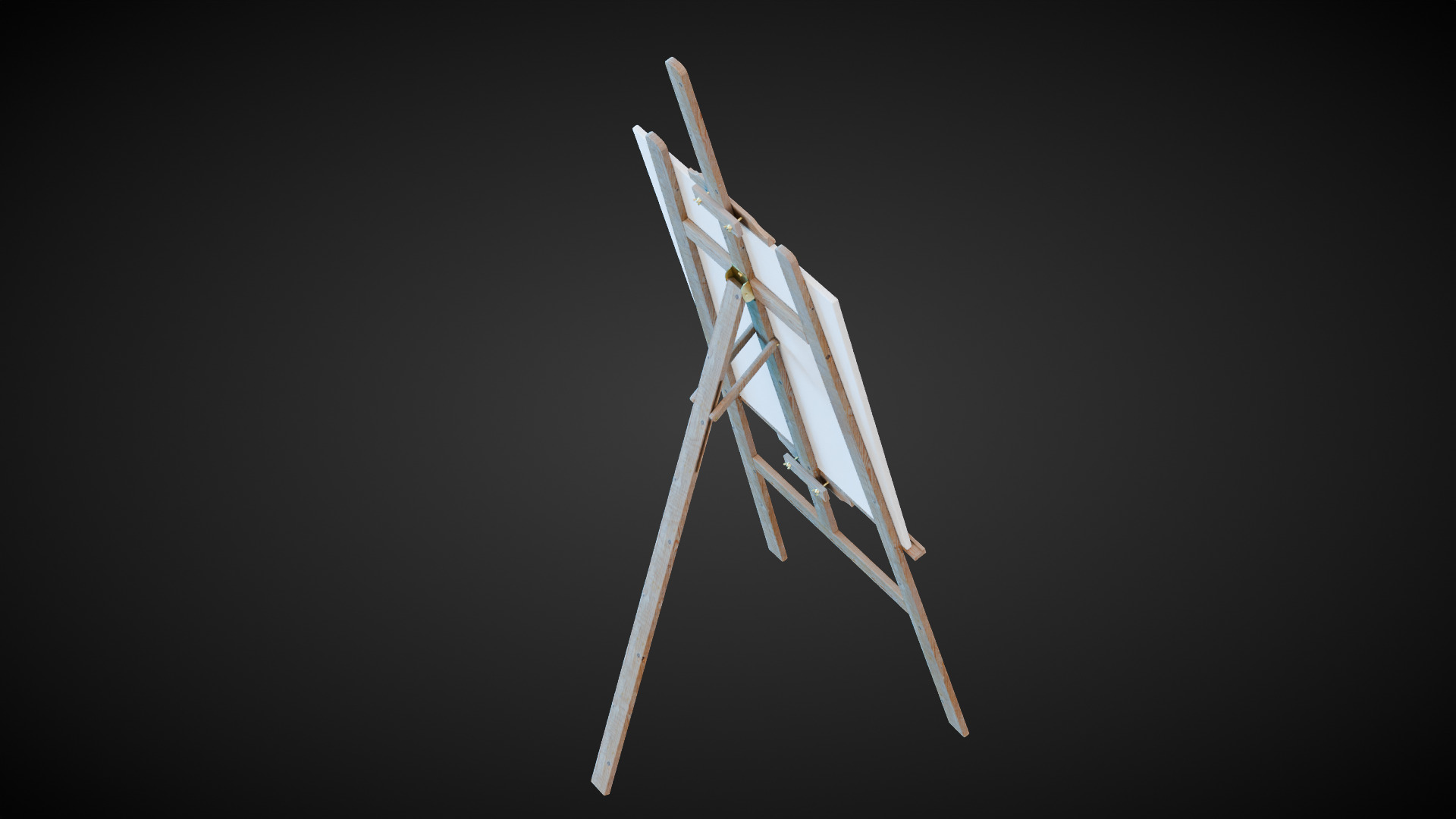 Wooden Easel Low-poly 3D model_3