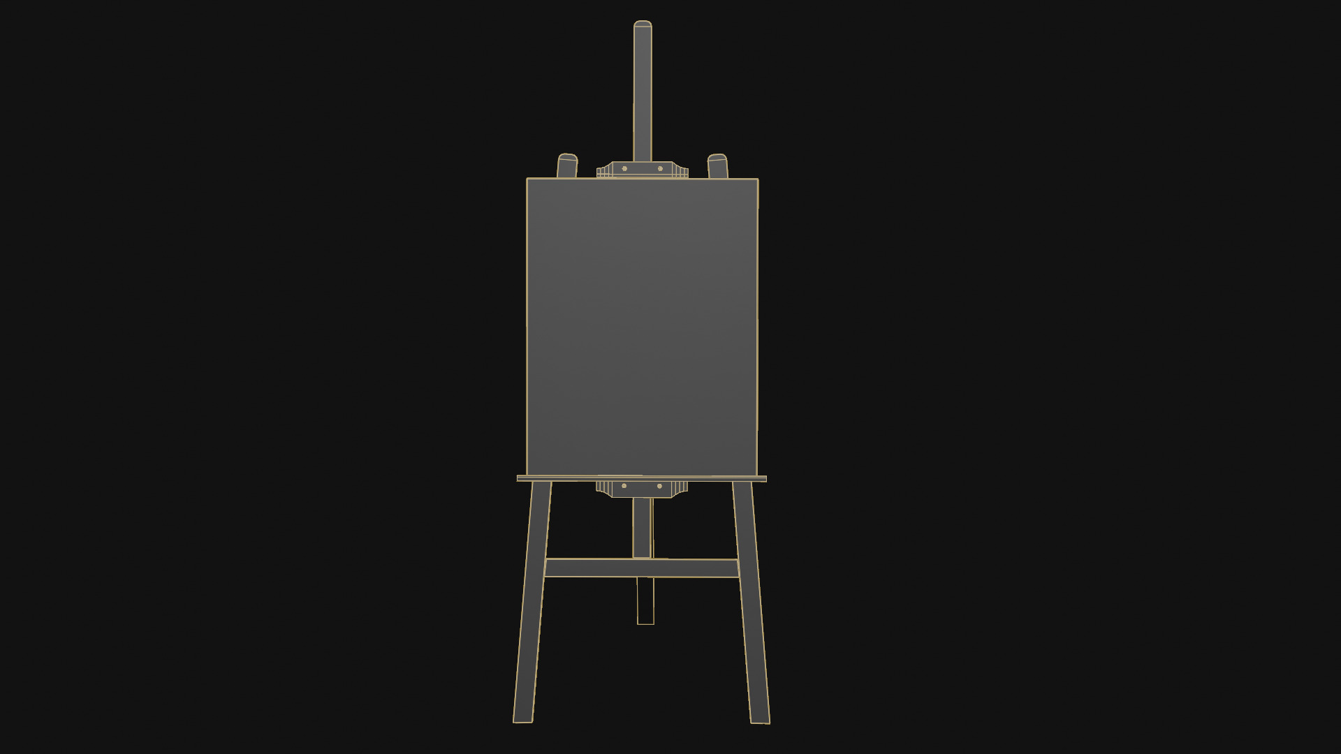 Wooden Easel Low-poly 3D model_19