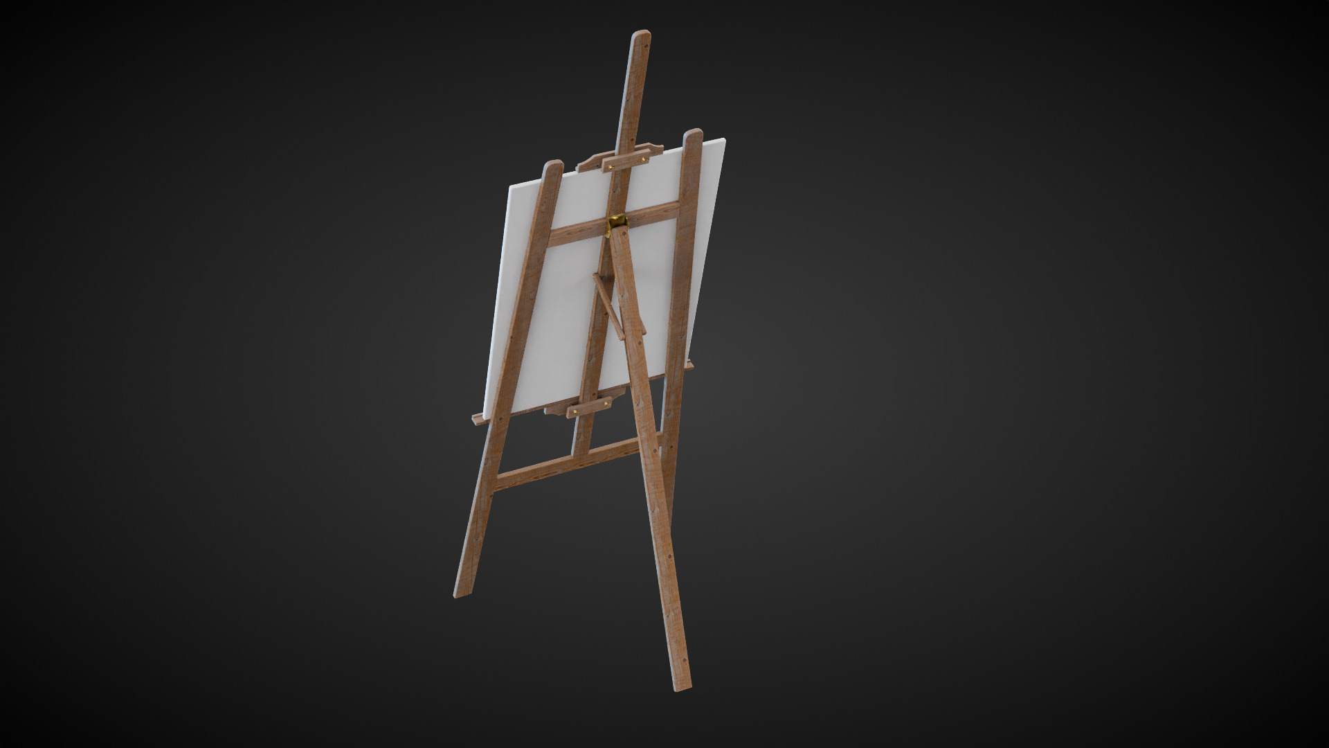 Wooden Easel Low-poly 3D model_6