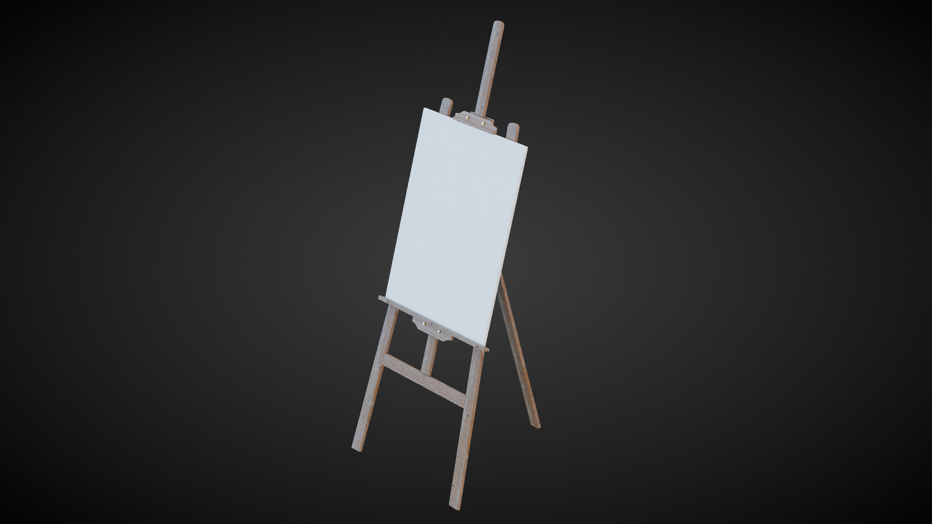 Wooden Easel Low-poly 3D model_1