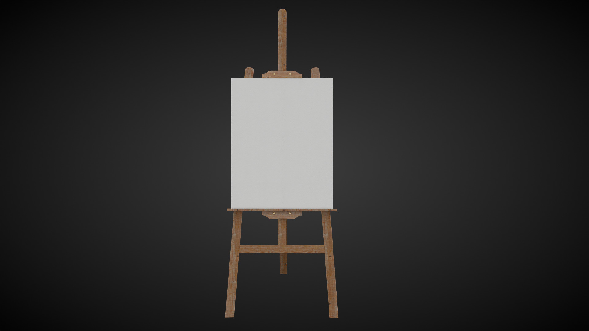 Wooden Easel Low-poly 3D model_9