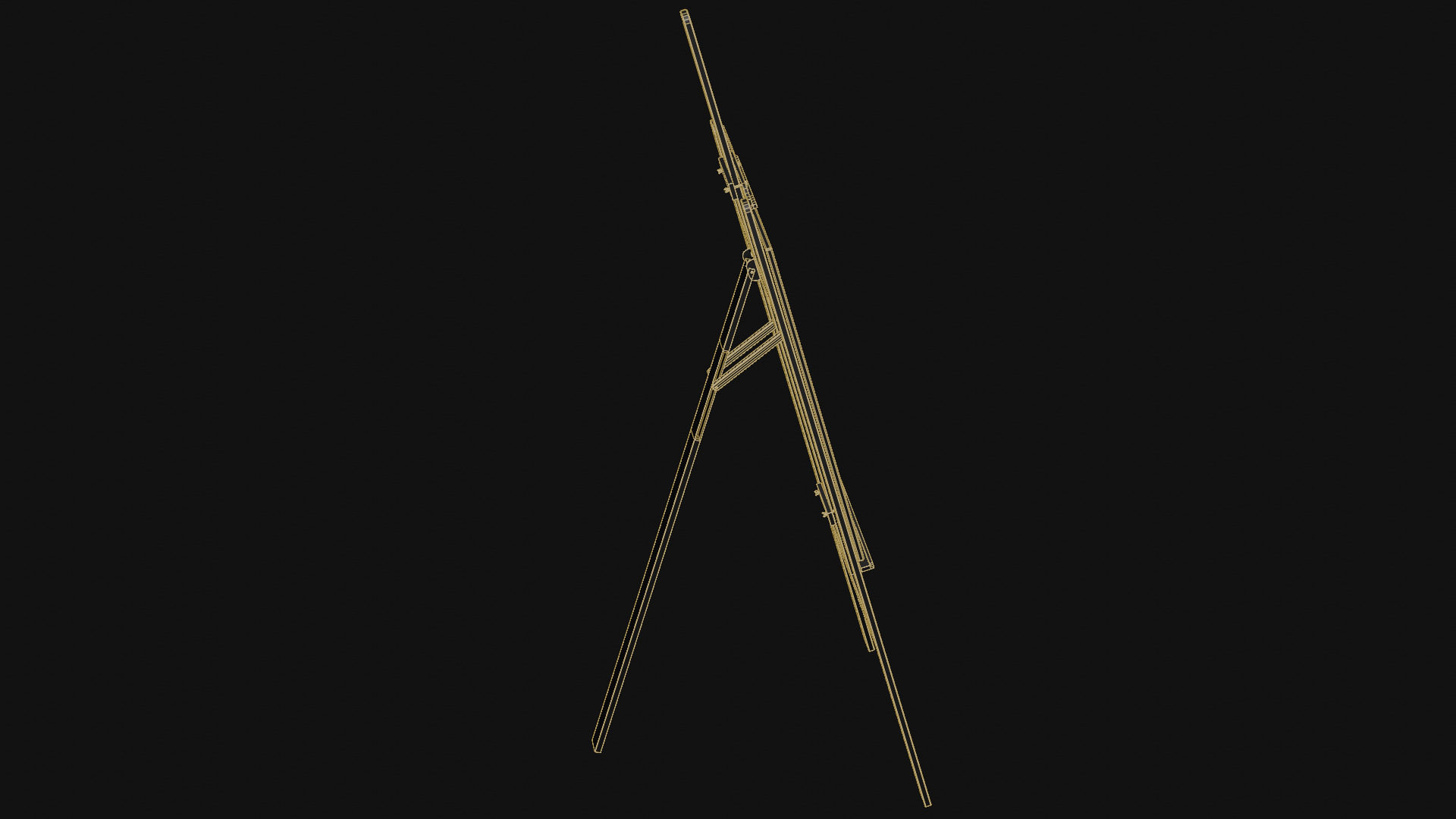 Wooden Easel Low-poly 3D model_17