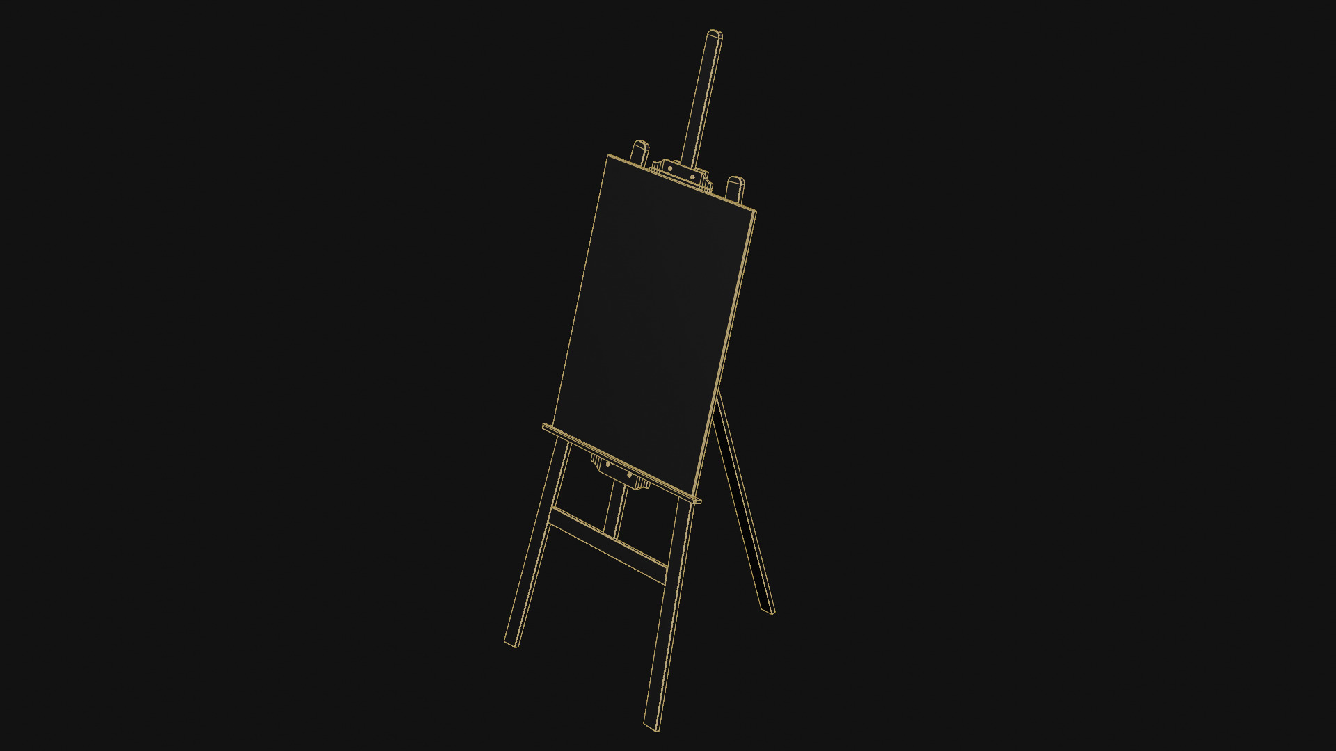 Wooden Easel Low-poly 3D model_10