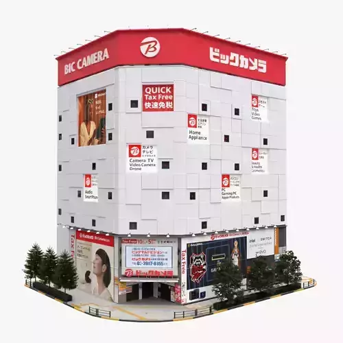 Bic Camera Store Akihabara Tokyo Building 3D Low-poly 3D model