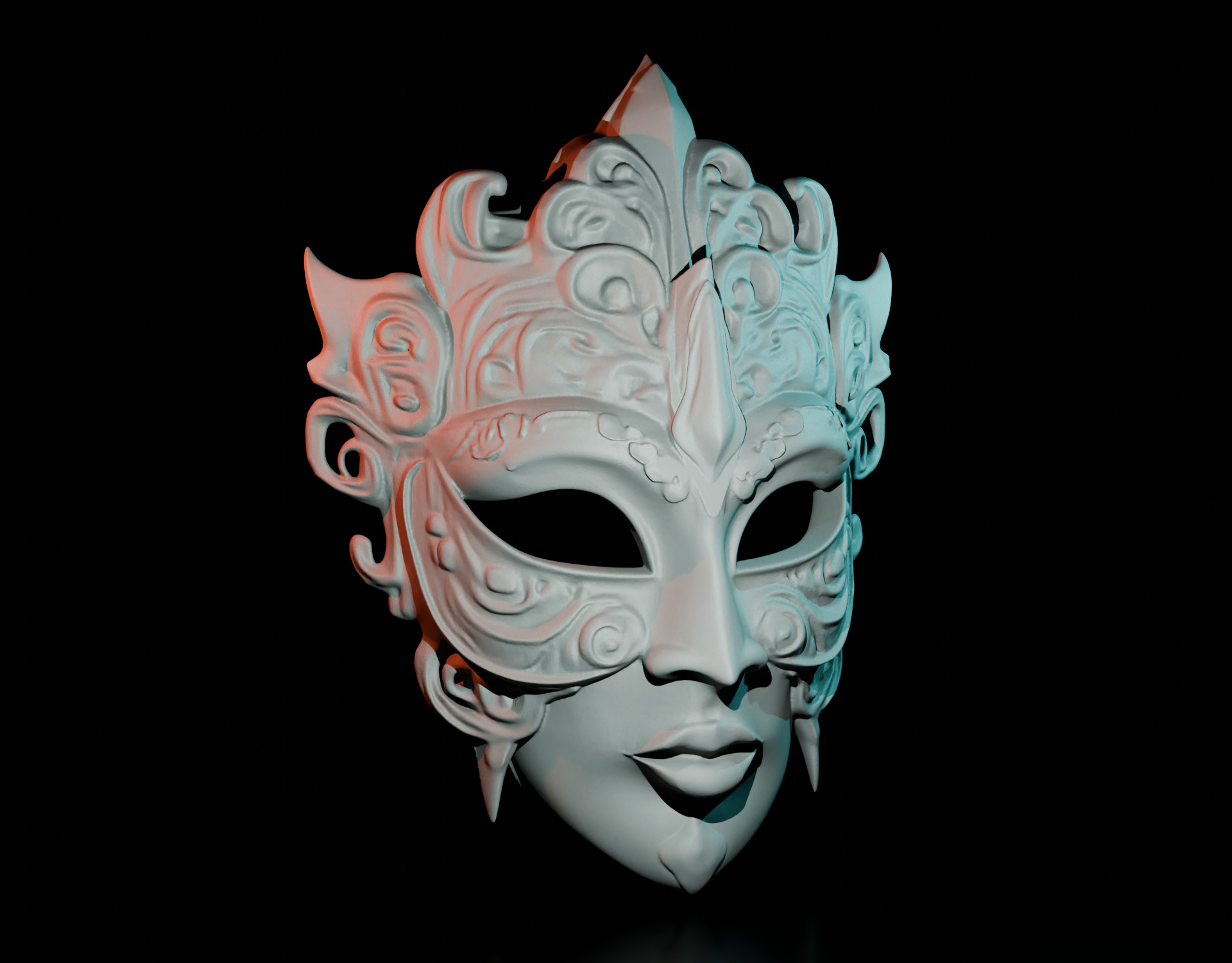 Elegant 3D Prom Mask Perfect for Digital Art and 3D Printing 3D print model_12