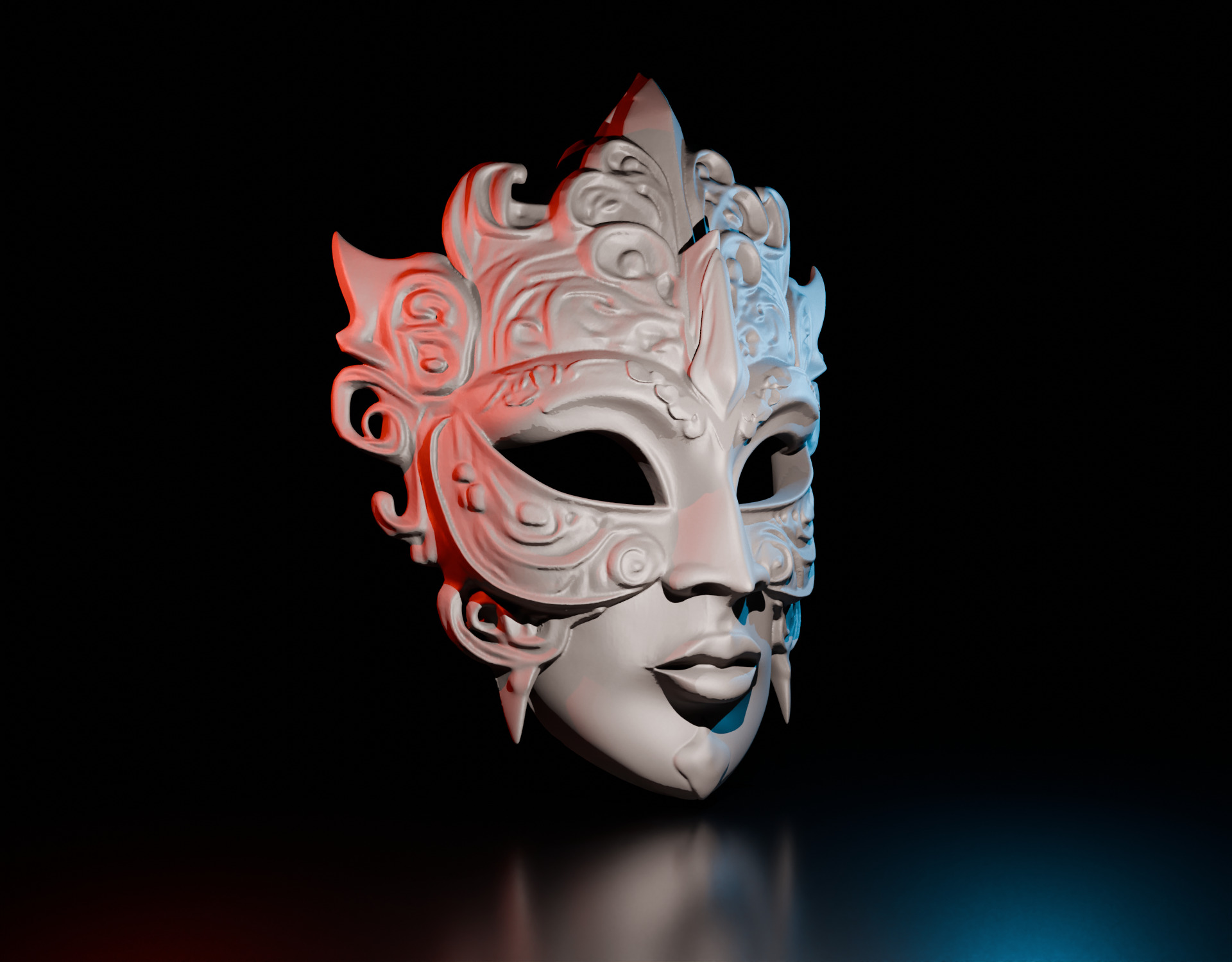 Elegant 3D Prom Mask Perfect for Digital Art and 3D Printing 3D print model_23