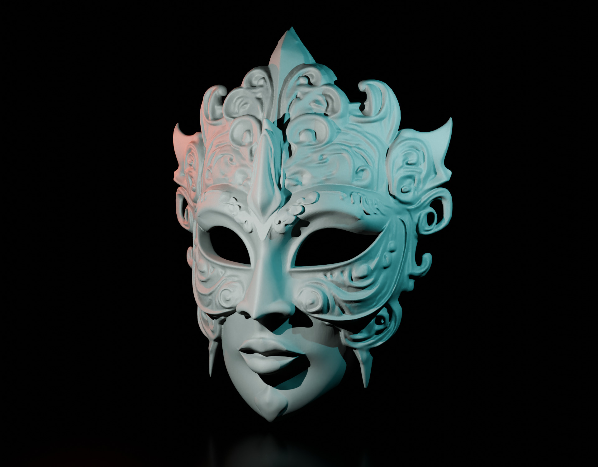 Elegant 3D Prom Mask Perfect for Digital Art and 3D Printing 3D print model_14