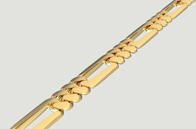 Figaro Chain Bracelet Necklace 3D print model