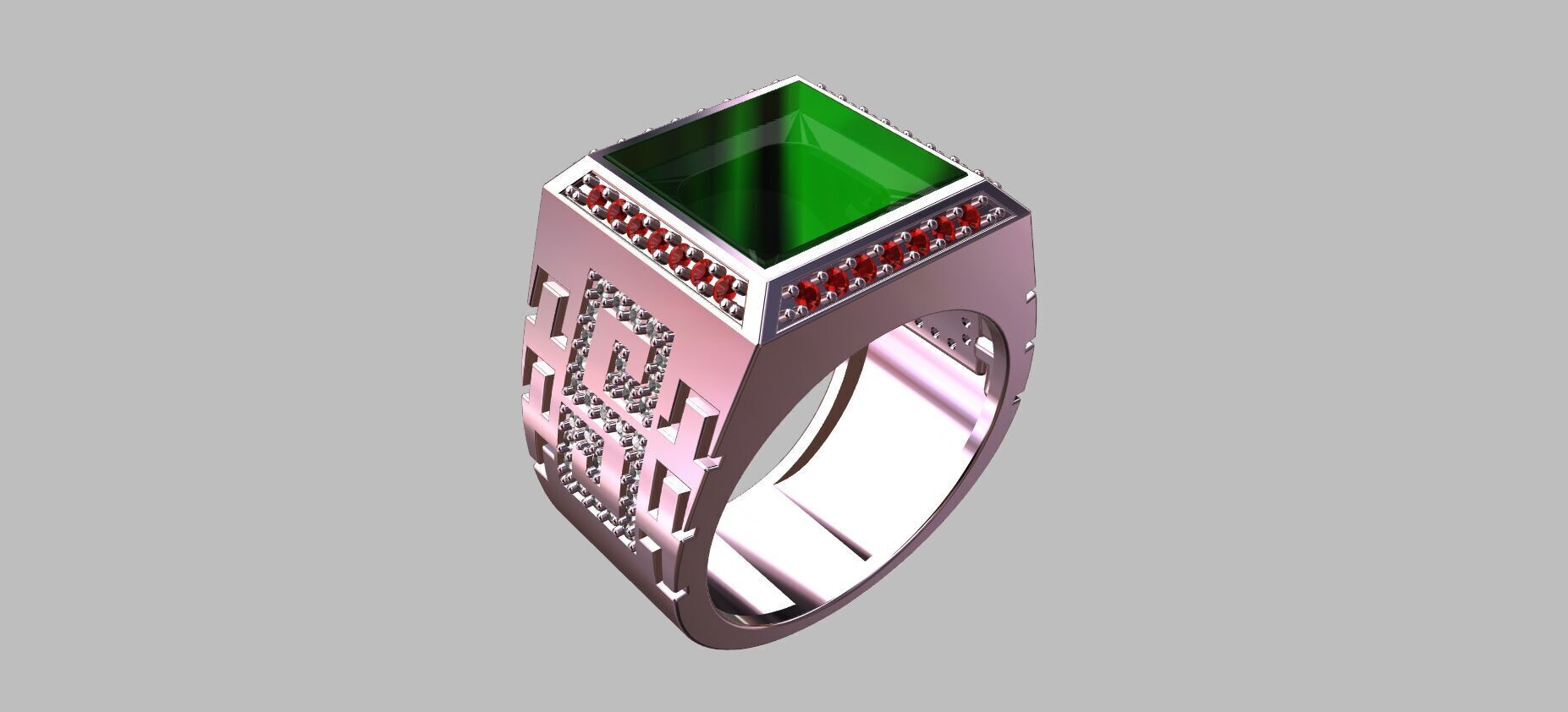 Square Onyx Ring 3D print model_7