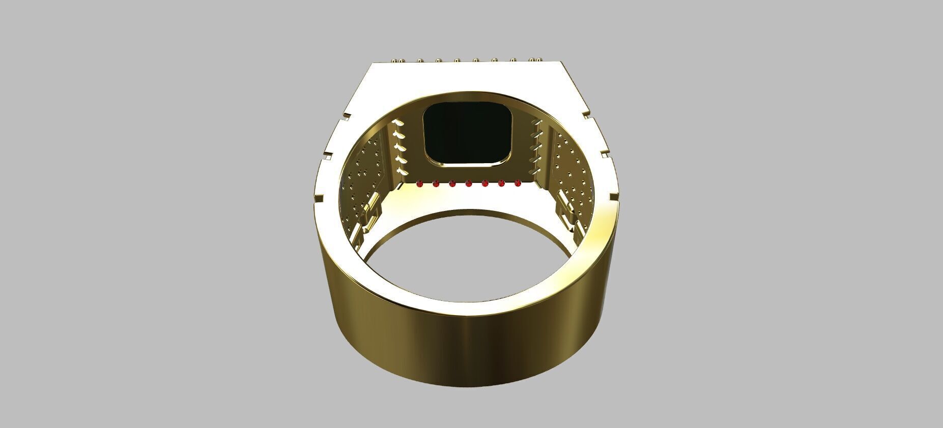 Square Onyx Ring 3D print model_2