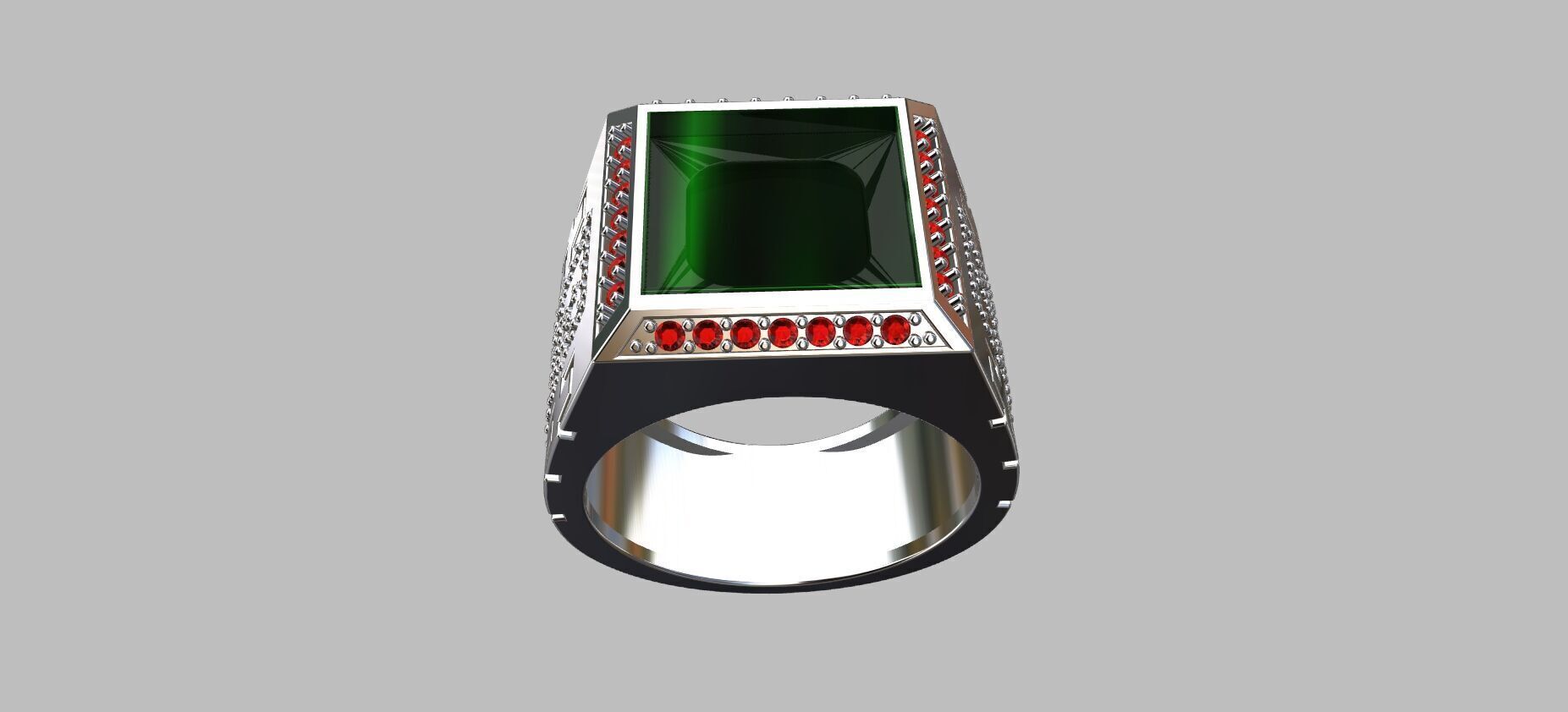 Square Onyx Ring 3D print model_6