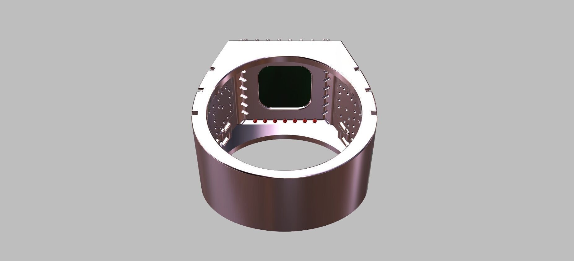 Square Onyx Ring 3D print model_8