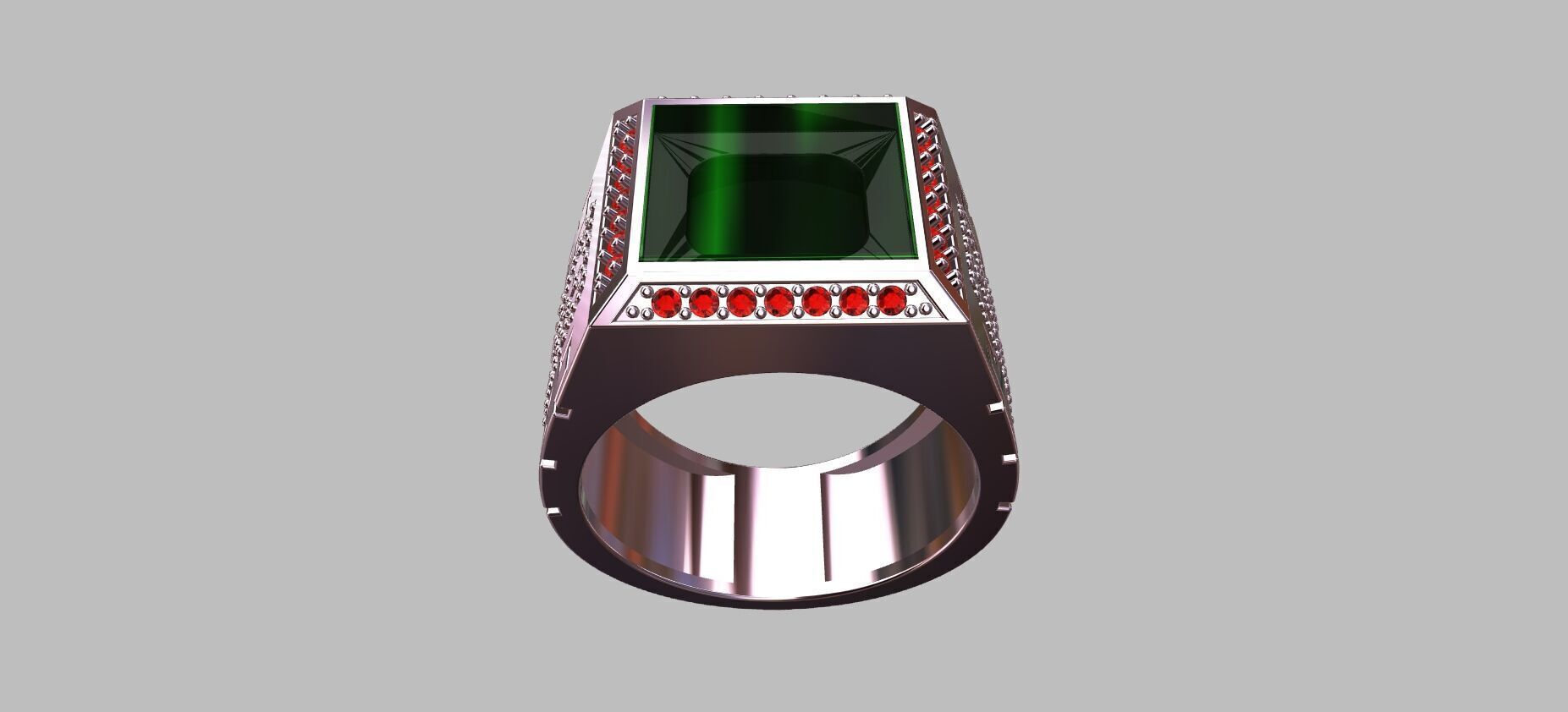 Square Onyx Ring 3D print model_9