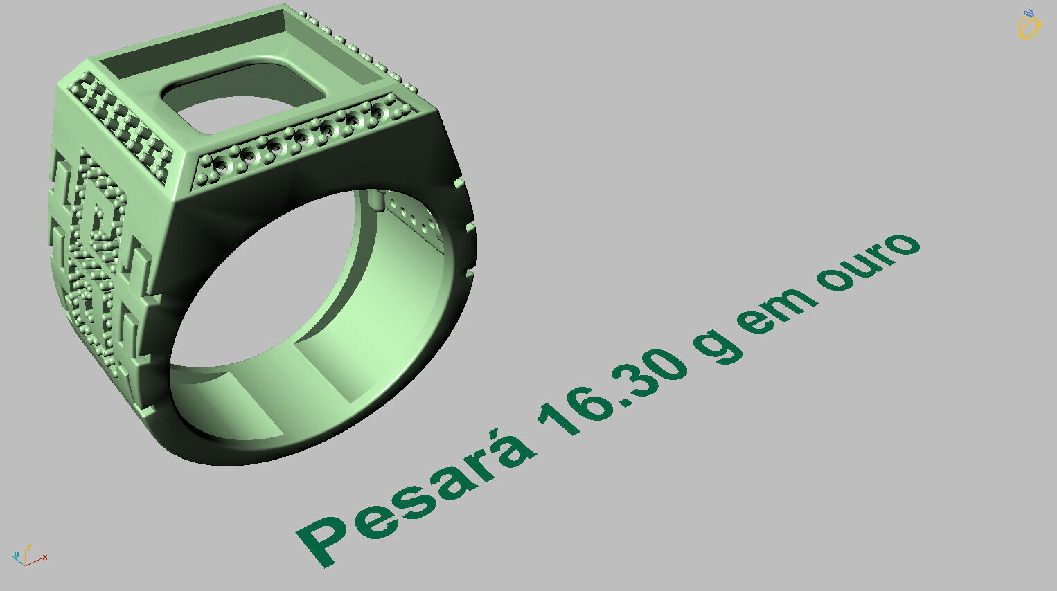 Square Onyx Ring 3D print model_14