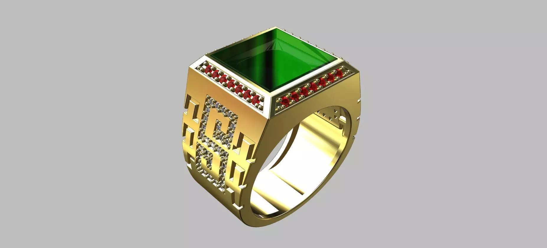 Square Onyx Ring 3D print model_0