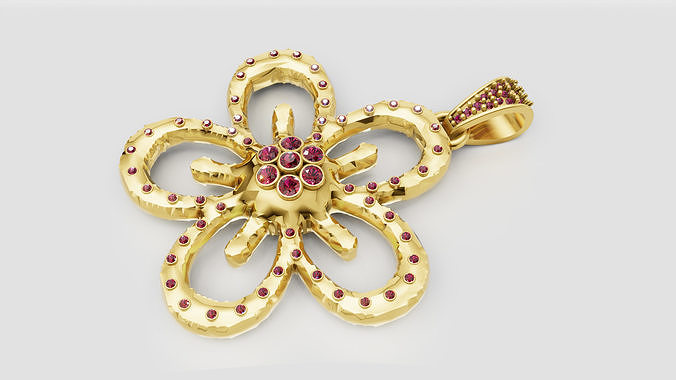 Flower Gold Pendant 3D 3D print model