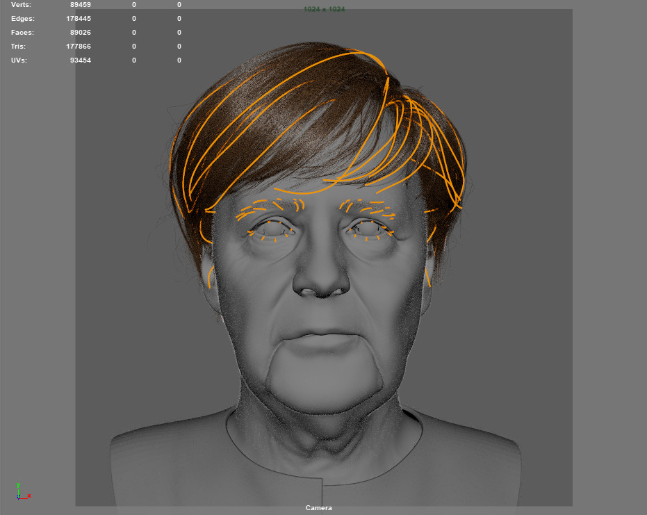 3D model of Angela Merkel Low-poly 3D model_7