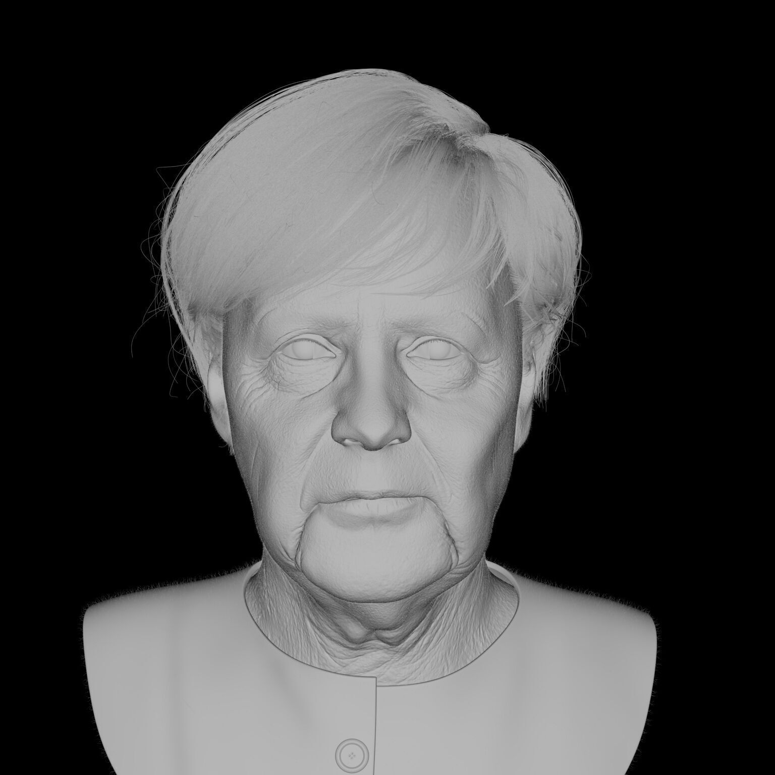 3D model of Angela Merkel Low-poly 3D model_3