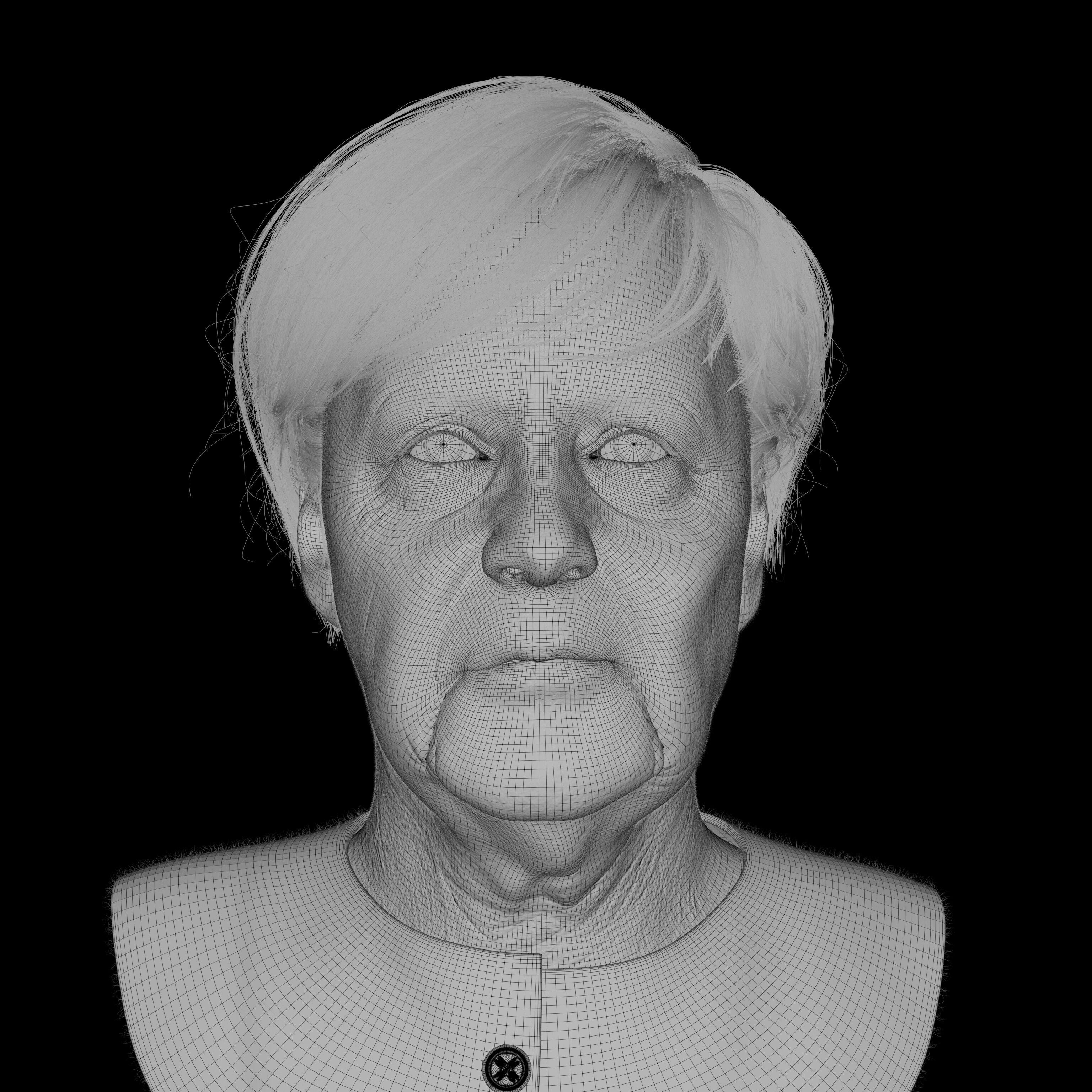 3D model of Angela Merkel Low-poly 3D model_5