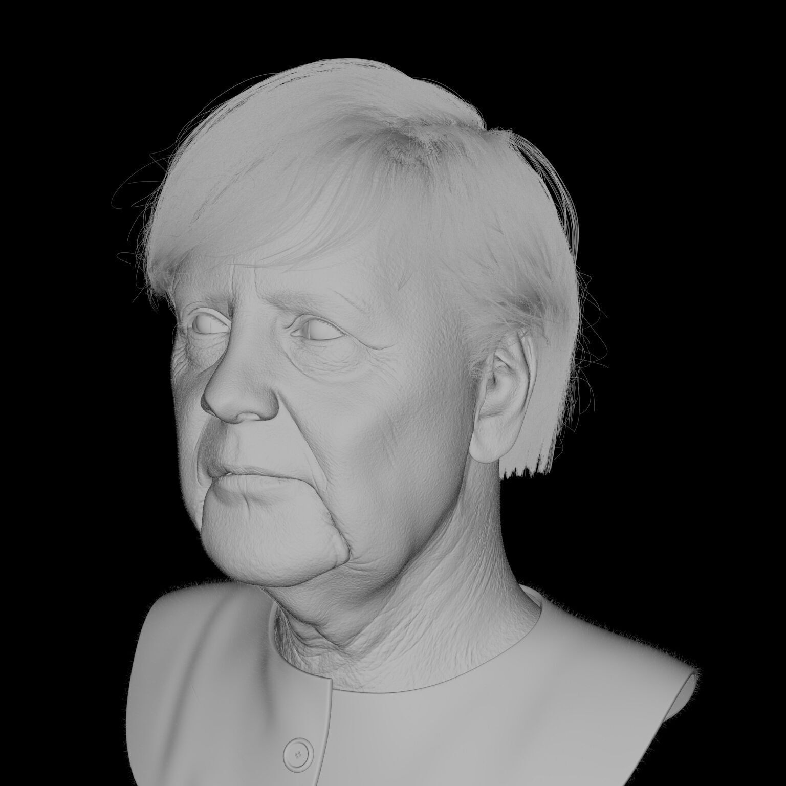 3D model of Angela Merkel Low-poly 3D model_4