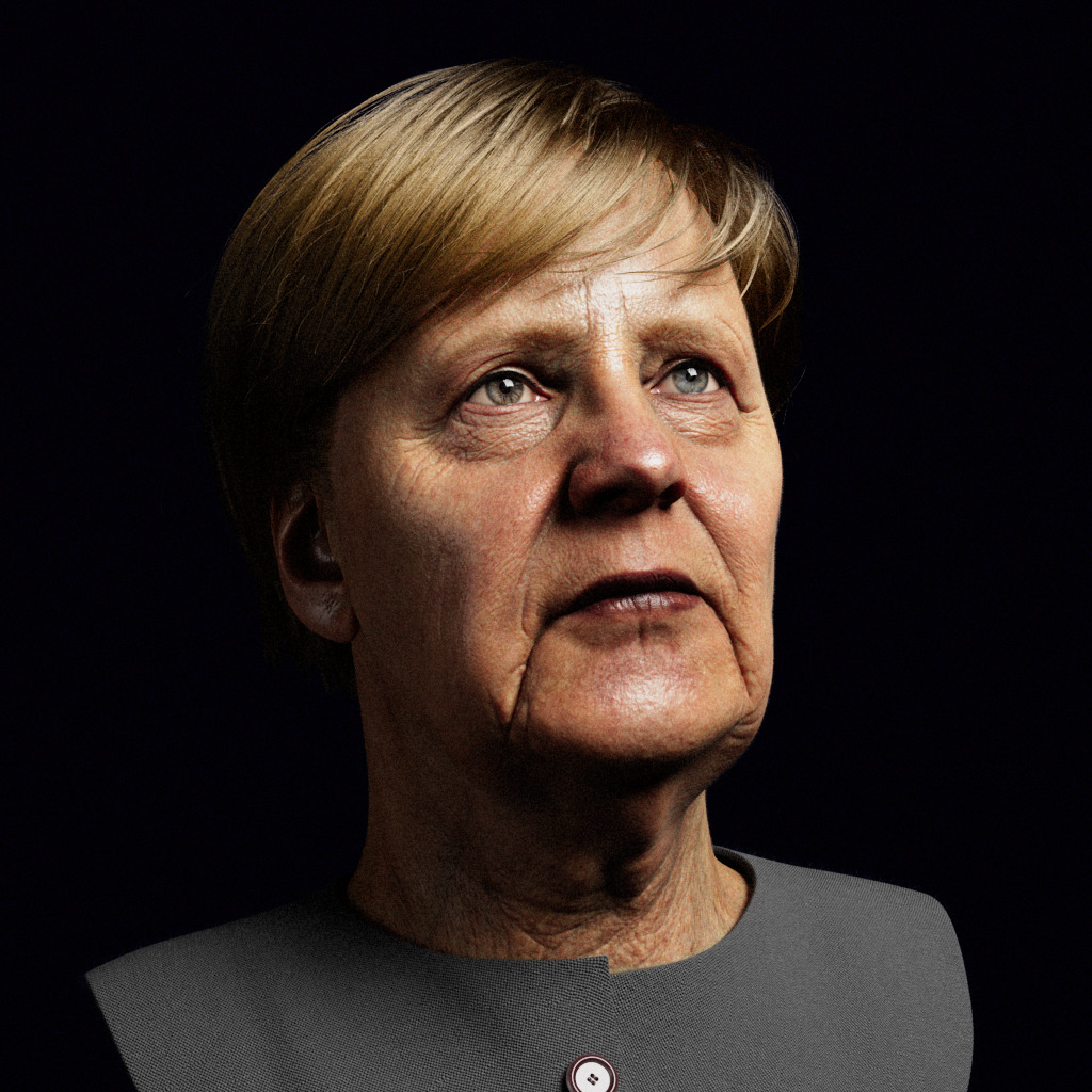 3D model of Angela Merkel Low-poly 3D model_2