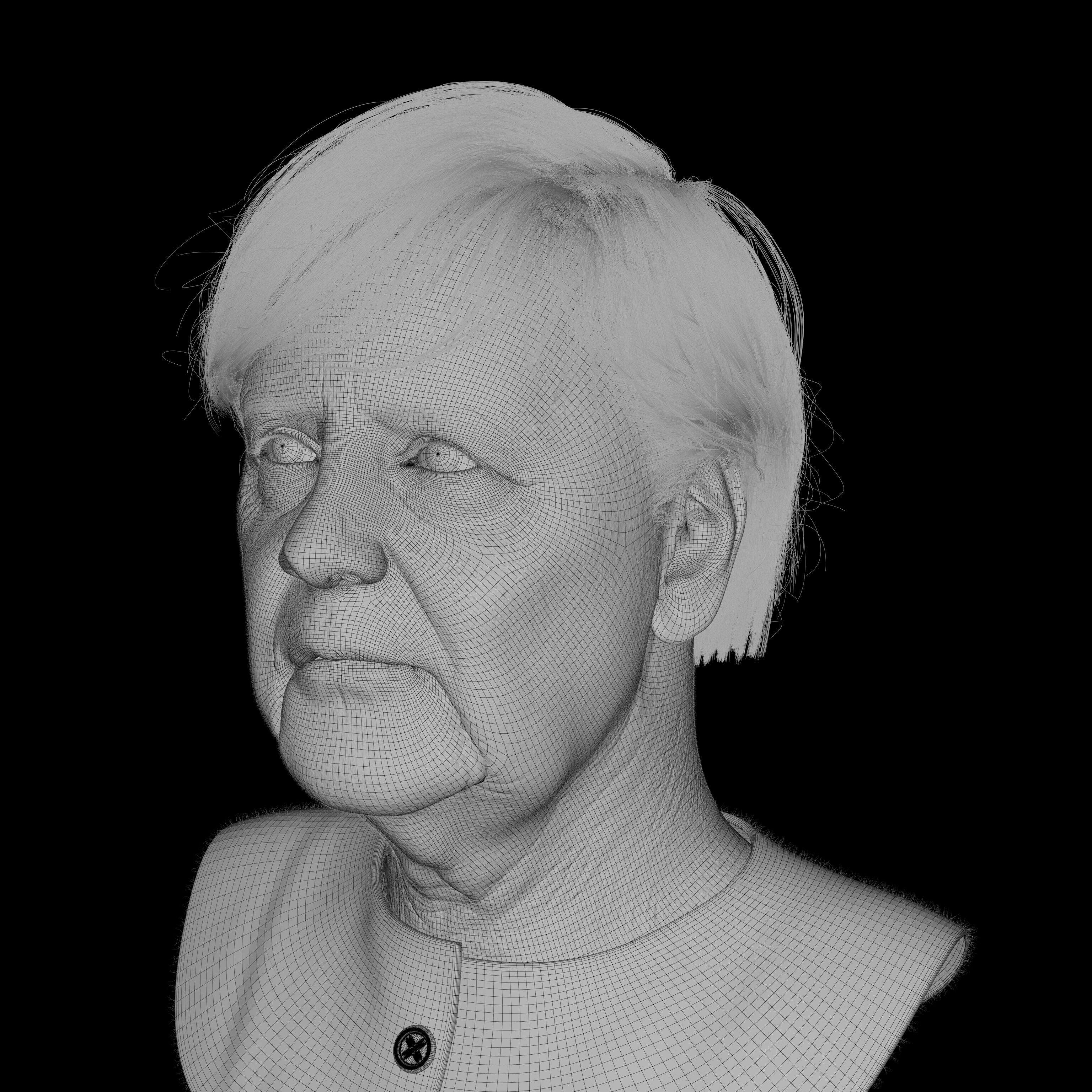 3D model of Angela Merkel Low-poly 3D model_6