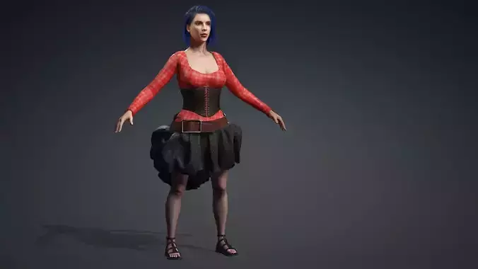 3D Alexandra -Naked- Low-poly 3D model