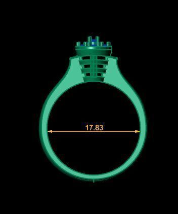 Diamonds Ring for women 3D print model_14