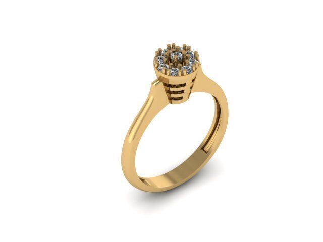 Diamonds Ring for women 3D print model_6