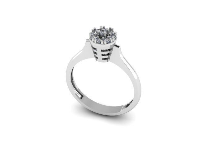 Diamonds Ring for women 3D print model_1