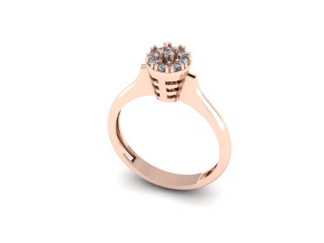 Diamonds Ring for women 3D print model_2