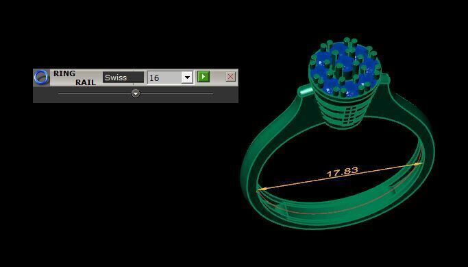 Diamonds Ring for women 3D print model_15