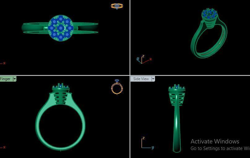 Diamonds Ring for women 3D print model_13