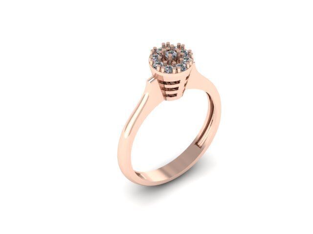 Diamonds Ring for women 3D print model_8
