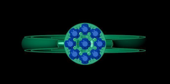 Diamonds Ring for women 3D print model_10