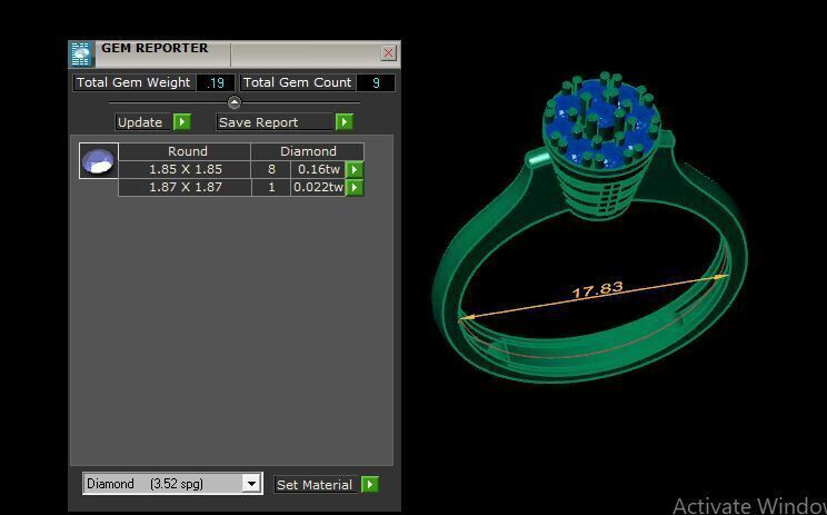 Diamonds Ring for women 3D print model_16