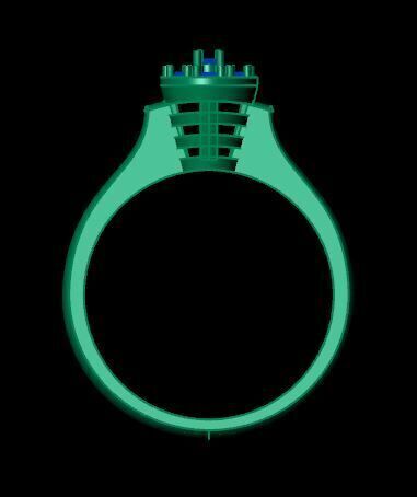 Diamonds Ring for women 3D print model_11