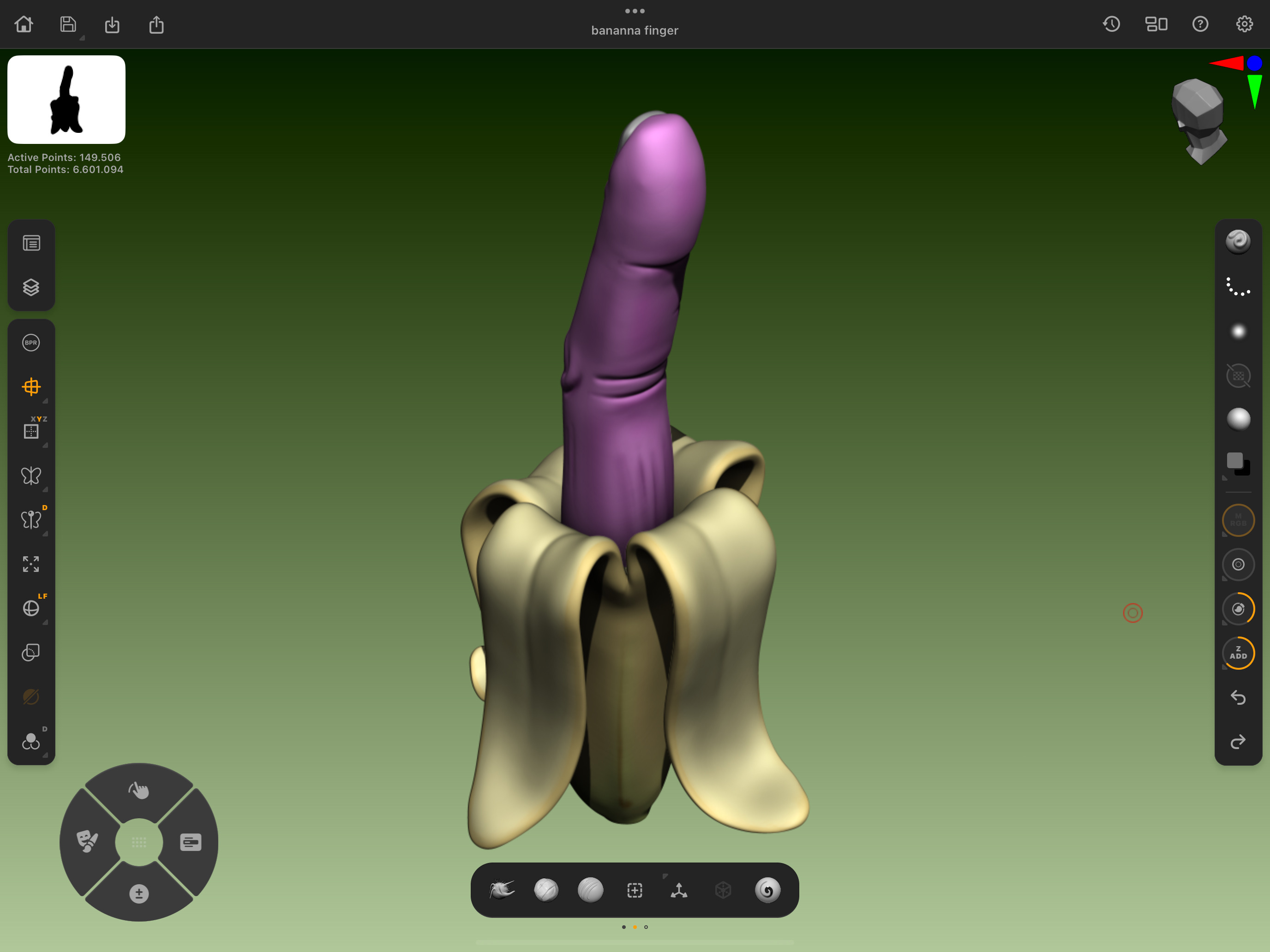 Middle Finger Banana 3D print model_3