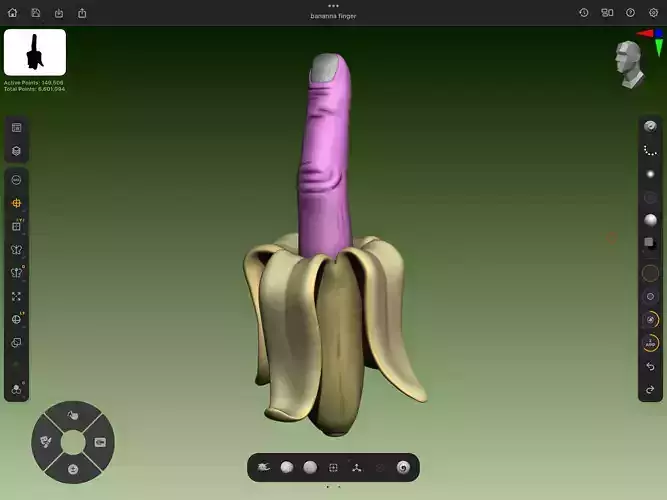 Middle Finger Banana 3D print model