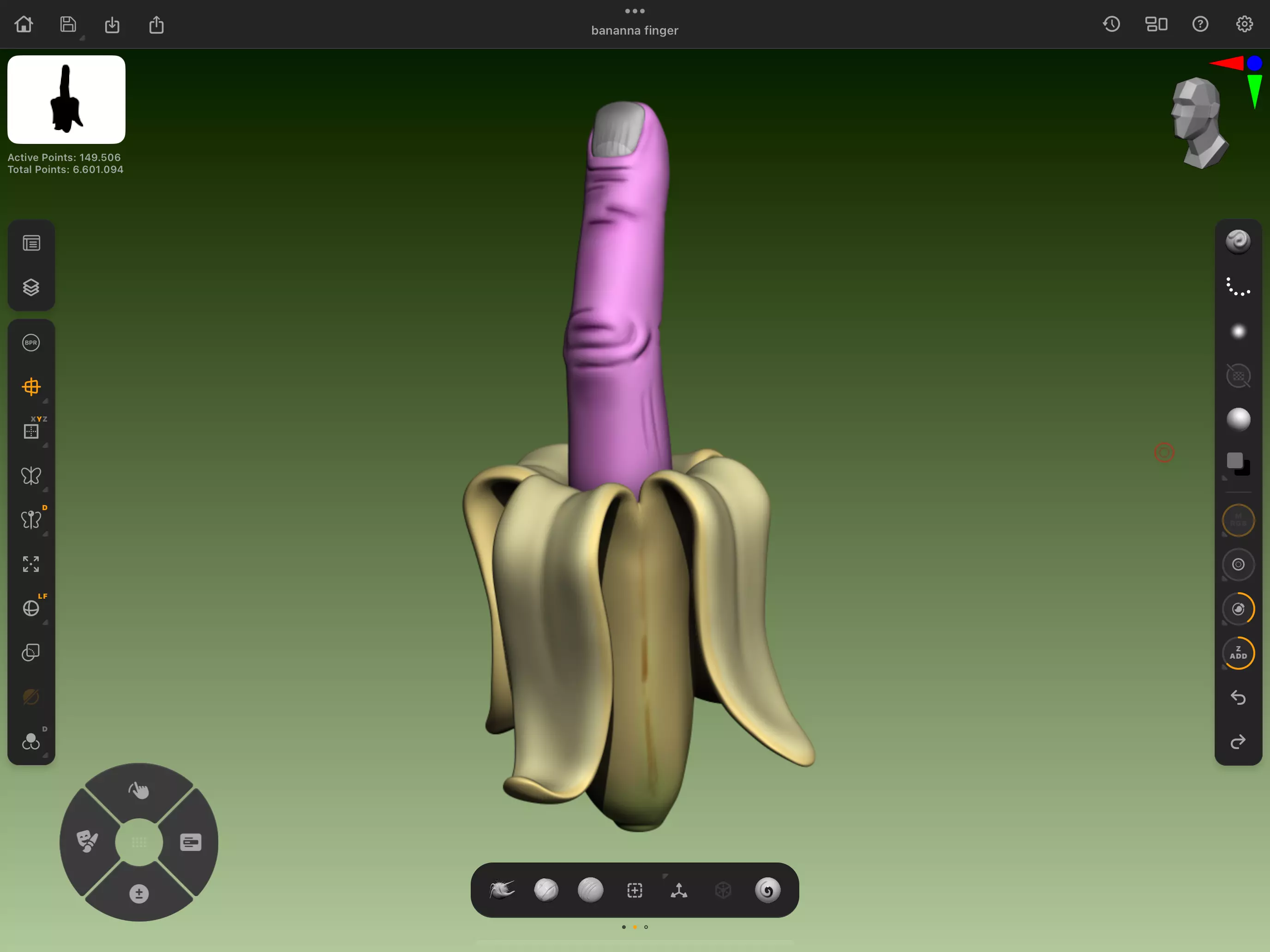 Middle Finger Banana 3D print model_0