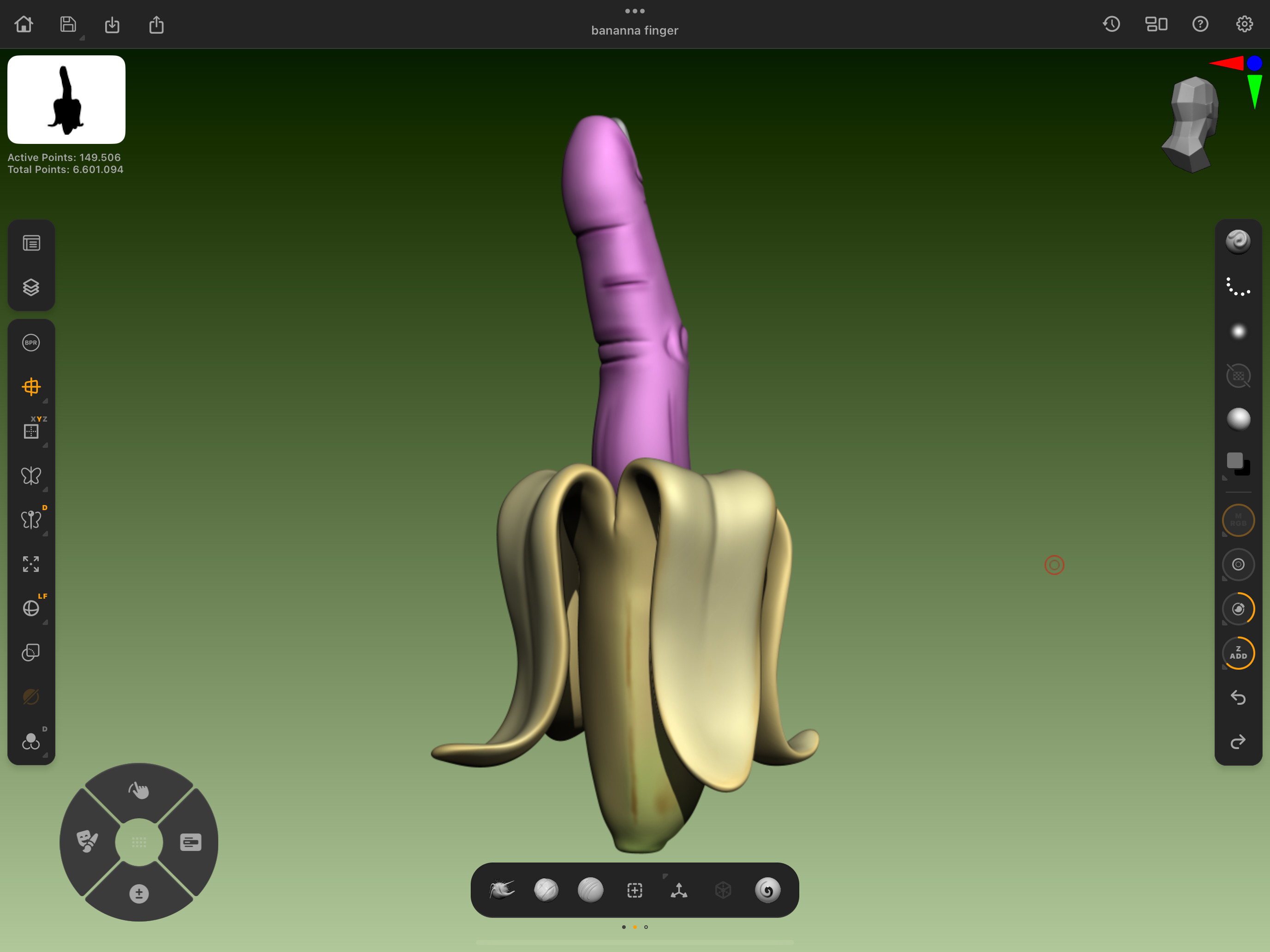 Middle Finger Banana 3D print model_2